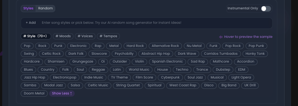 Interfaz de Personalización de AI Magic Mus