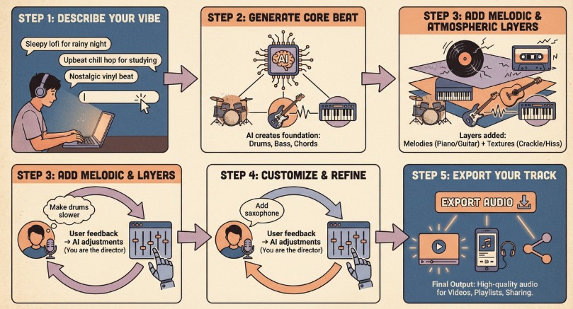 guía paso a paso para hacer una pista Lofi